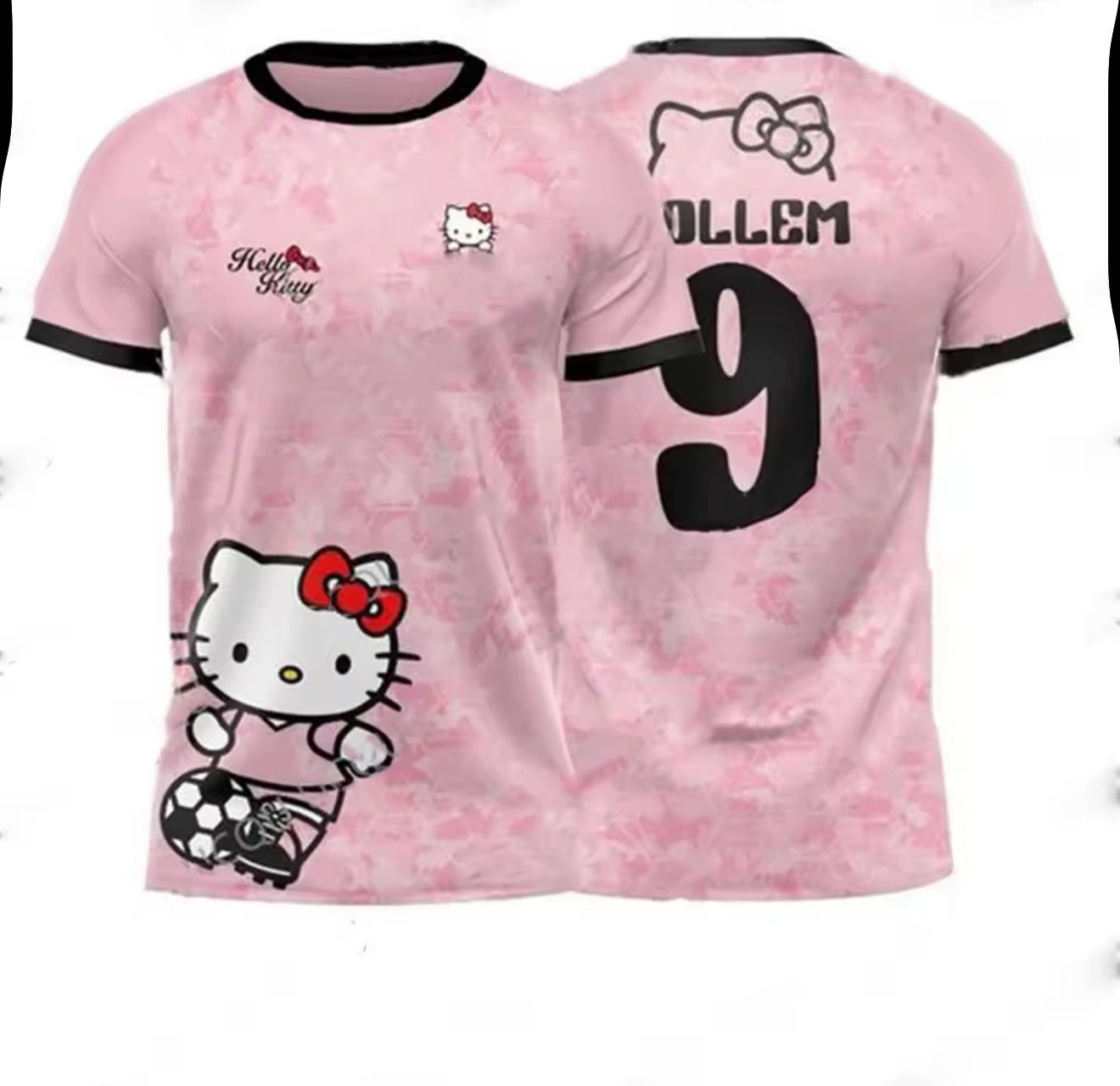 MINLBUCHELLO KITTY-T-shirt de football à manches courtes pour enfant, haut décontracté et respirant, à la mode, pour fille