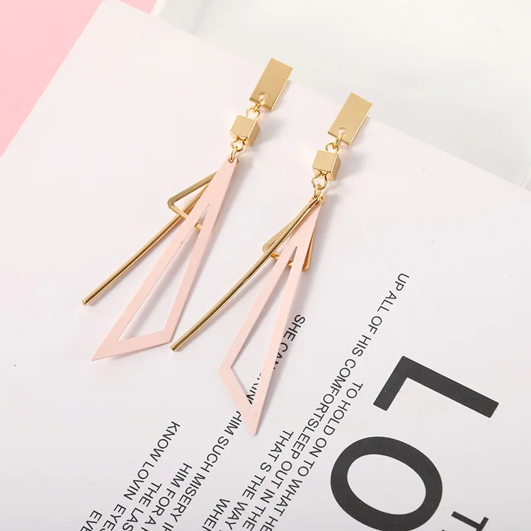 2020 coréen longue déclaration géométrique Triangle gland balancent boucles d'oreilles pour femmes boucles d'oreilles bijoux de mode Oorbellen Brincos