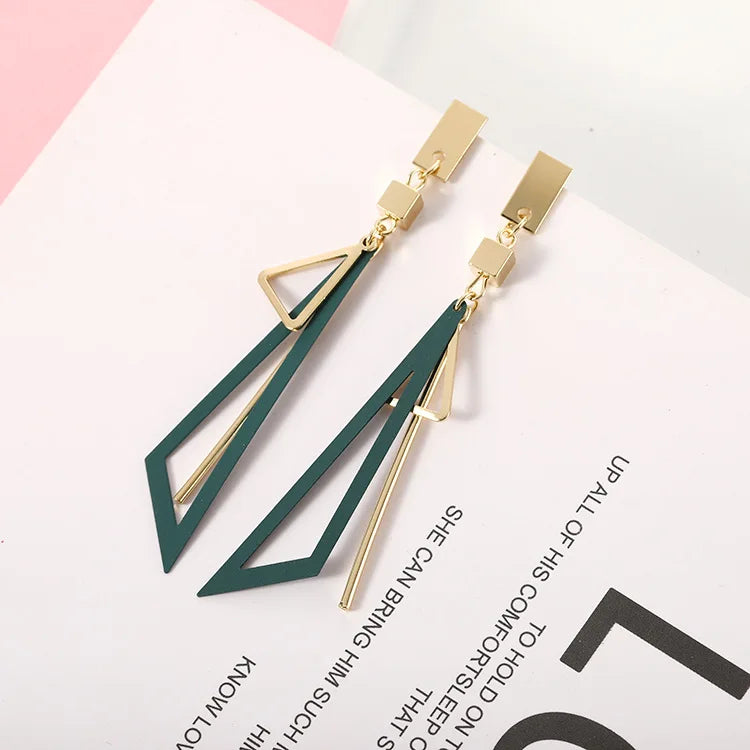 2020 coréen longue déclaration géométrique Triangle gland balancent boucles d'oreilles pour femmes boucles d'oreilles bijoux de mode Oorbellen Brincos