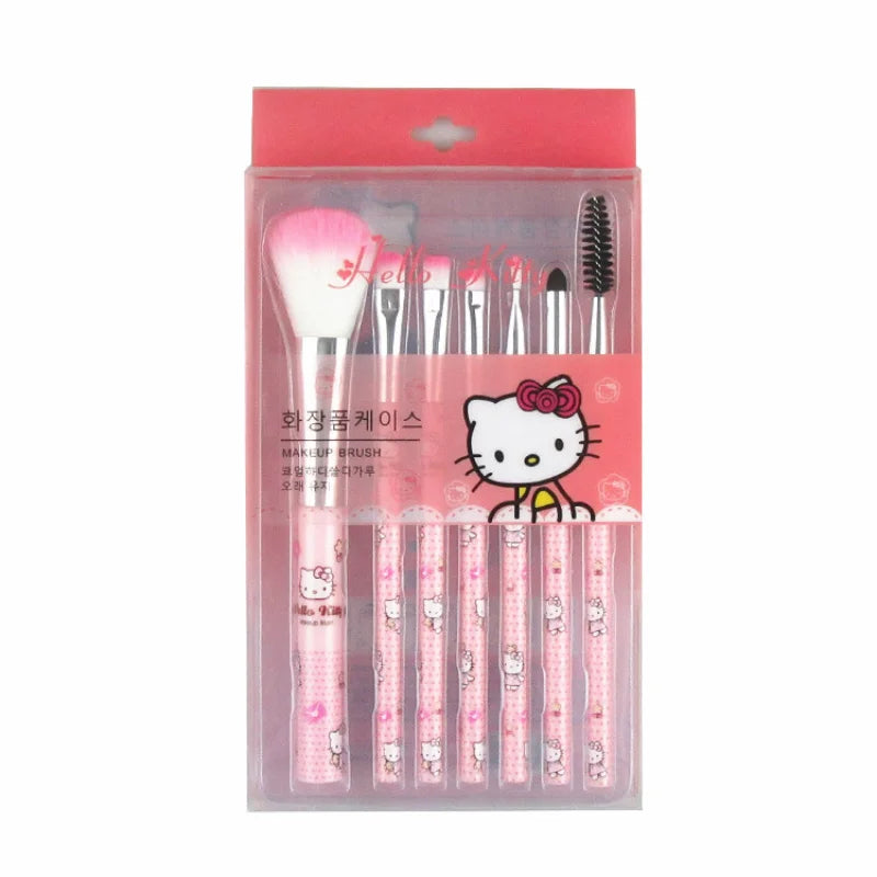 Sanrio – ensemble de pinceaux de maquillage, Hello Kitty, fard à paupières, fond de teint, Blush, Kit d'outils de beauté cosmétiques pour femmes, cadeau d'anniversaire pour fille avec boîte