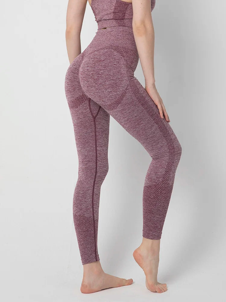 Leggings de Sport sans couture pour femmes, Push Up, Sexy, froissé, Fitness, levage des fesses, taille haute, pantalon de Yoga, d'entraînement