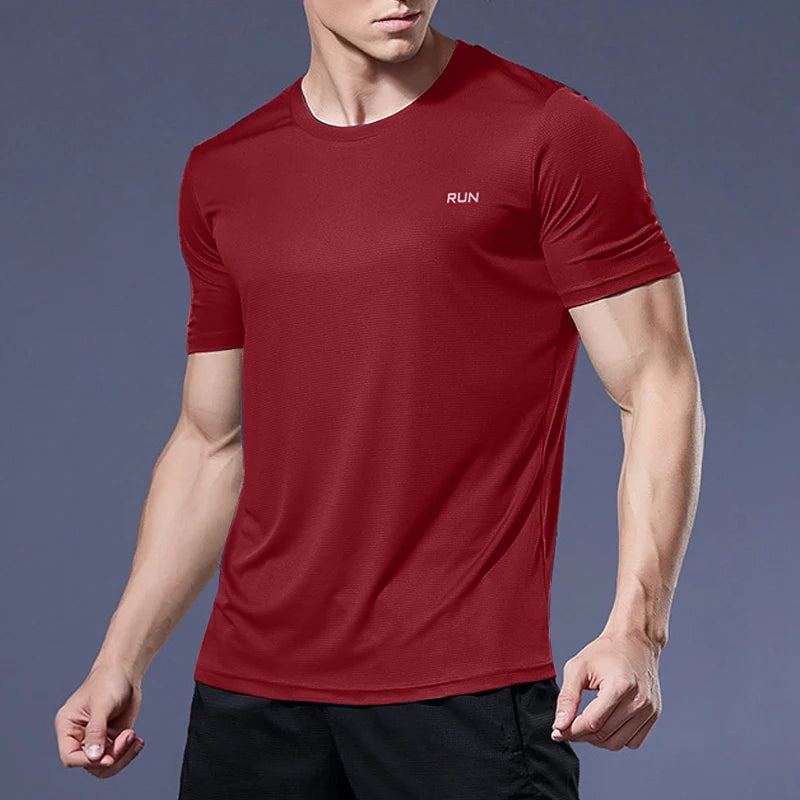 T-shirt de sport de compression à séchage rapide pour hommes, chemises de course, maillot de football, t-shirts de jogging, fitness, salle de sport