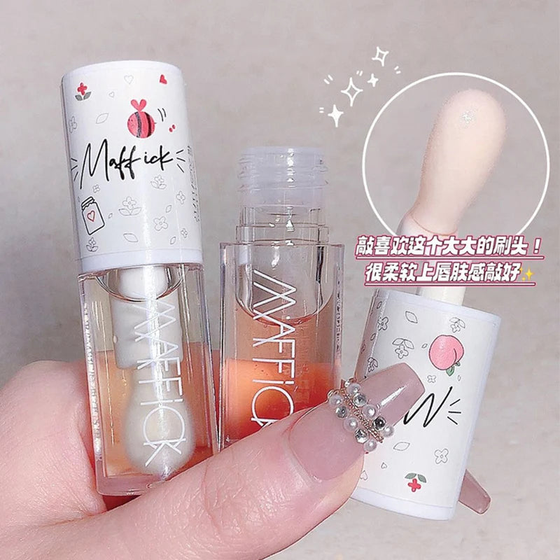 Maquillage coréen beauté cosmétiques lèvres encre brillant Labial lèvres hydratant gelée rouge à lèvres huile brillante baume hydratant grand pinceau à lèvres