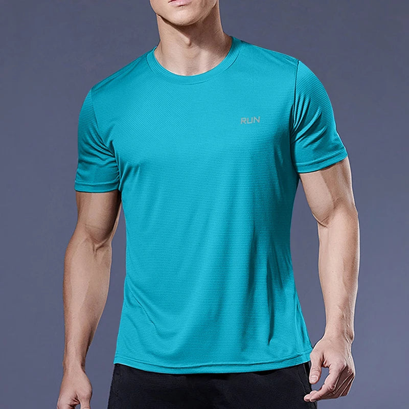 T-shirt de sport de compression à séchage rapide pour hommes, chemises de course, maillot de football, t-shirts de jogging, fitness, salle de sport