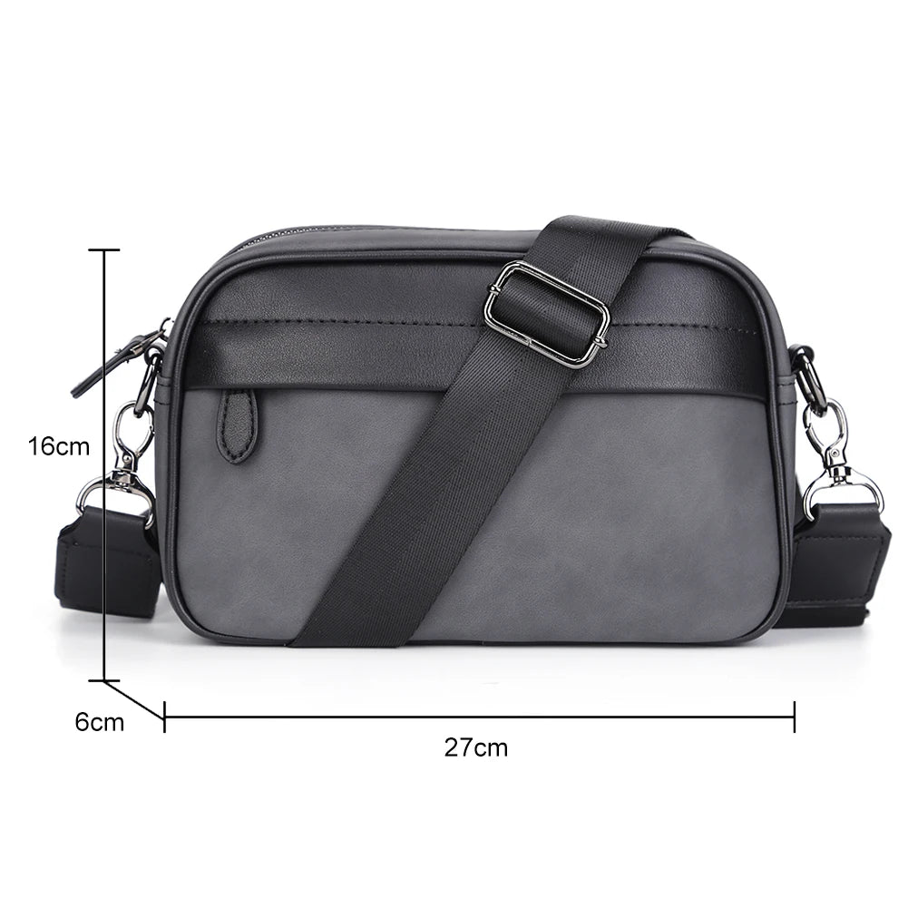 Sac à bandoulière d’affaires décontracté pour hommes Sac messager en cuir PU Sac à bandoulière large sangle Carreaux carrés Designer Male Sling Sacs à main