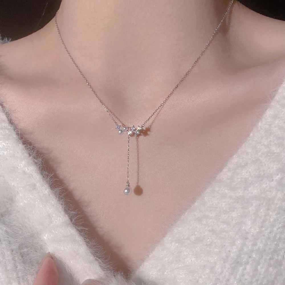 IPARAM corée rose cristal pendentif coeur collier pour femmes filles chaîne mignon amour Simple colliers mode bijoux cadeaux