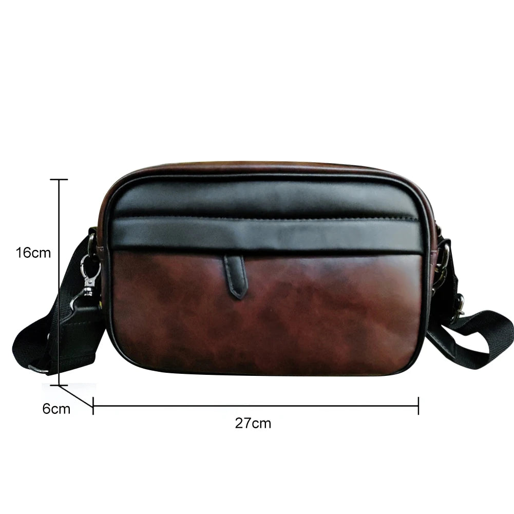 Sac à bandoulière d’affaires décontracté pour hommes Sac messager en cuir PU Sac à bandoulière large sangle Carreaux carrés Designer Male Sling Sacs à main