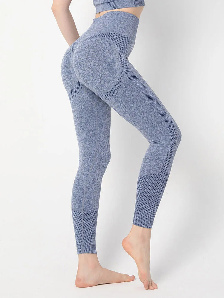 Leggings de Sport sans couture pour femmes, Push Up, Sexy, froissé, Fitness, levage des fesses, taille haute, pantalon de Yoga, d'entraînement