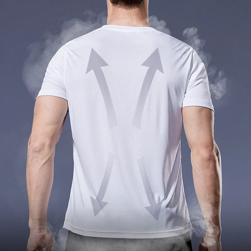 T-shirt de sport de compression à séchage rapide pour hommes, chemises de course, maillot de football, t-shirts de jogging, fitness, salle de sport