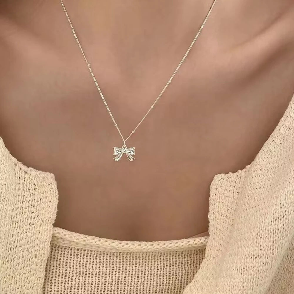 IPARAM corée rose cristal pendentif coeur collier pour femmes filles chaîne mignon amour Simple colliers mode bijoux cadeaux