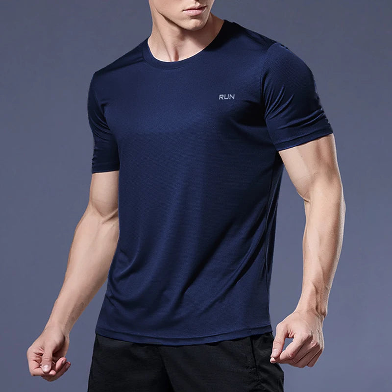 T-shirt de sport de compression à séchage rapide pour hommes, chemises de course, maillot de football, t-shirts de jogging, fitness, salle de sport