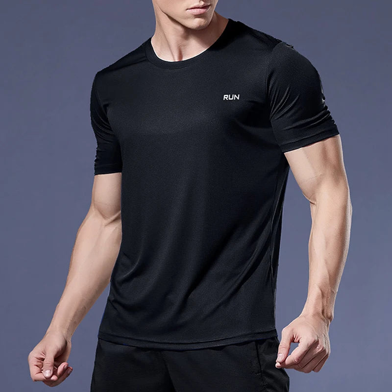 T-shirt de sport de compression à séchage rapide pour hommes, chemises de course, maillot de football, t-shirts de jogging, fitness, salle de sport