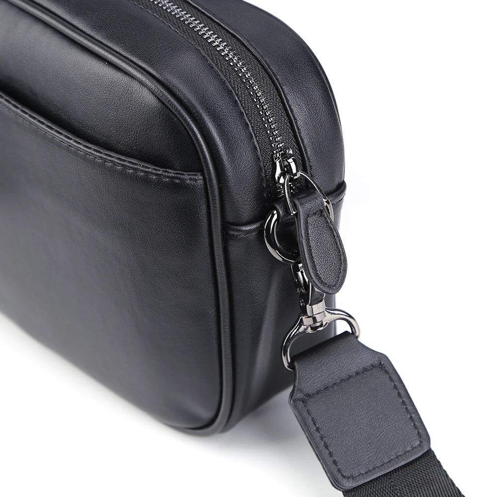 Sac à bandoulière d’affaires décontracté pour hommes Sac messager en cuir PU Sac à bandoulière large sangle Carreaux carrés Designer Male Sling Sacs à main