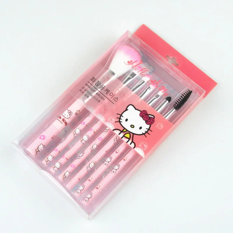 Sanrio – ensemble de pinceaux de maquillage, Hello Kitty, fard à paupières, fond de teint, Blush, Kit d'outils de beauté cosmétiques pour femmes, cadeau d'anniversaire pour fille avec boîte