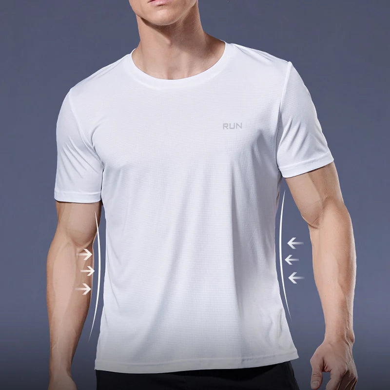 T-shirt de sport de compression à séchage rapide pour hommes, chemises de course, maillot de football, t-shirts de jogging, fitness, salle de sport