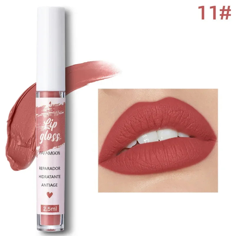 Rouge à lèvres liquide mat Rose rouge, glaçage hydratant, imperméable, Durable, boue, tasse antiadhésive, brillant à lèvres, maquillage coréen