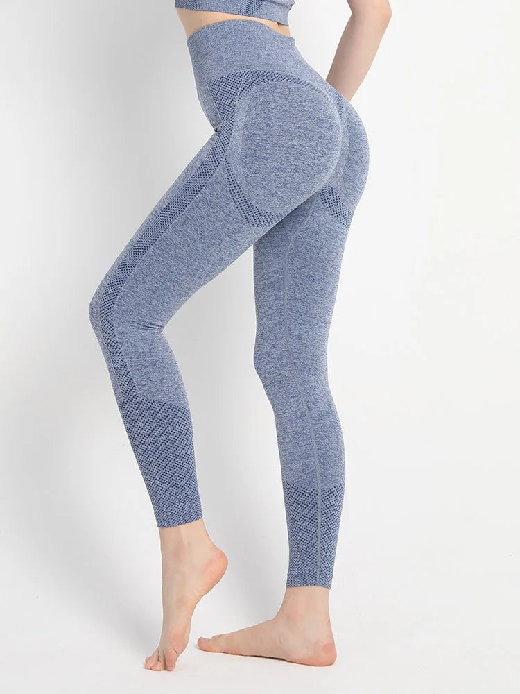 Leggings de Sport sans couture pour femmes, Push Up, Sexy, froissé, Fitness, levage des fesses, taille haute, pantalon de Yoga, d'entraînement