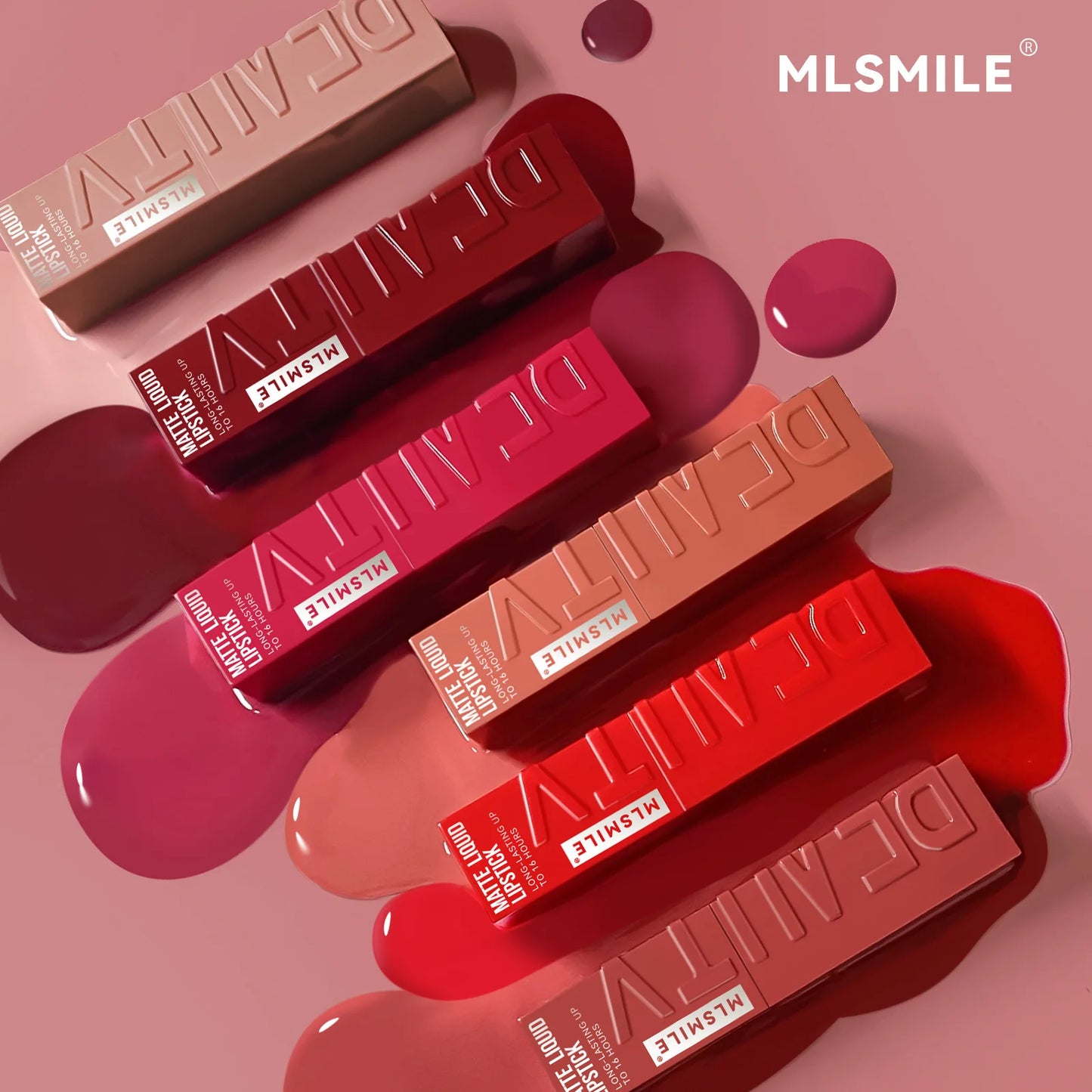 MLSMILE 6 couleurs tasse antiadhésive velours Satin brillant à lèvres brume liquide mat rouge à lèvres imperméable longue durée couleur liquide